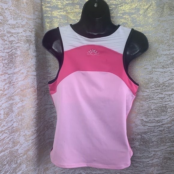 R&R Sport Pink/white Womens Activewear Tank Top Size L - Picture 6 of 13
